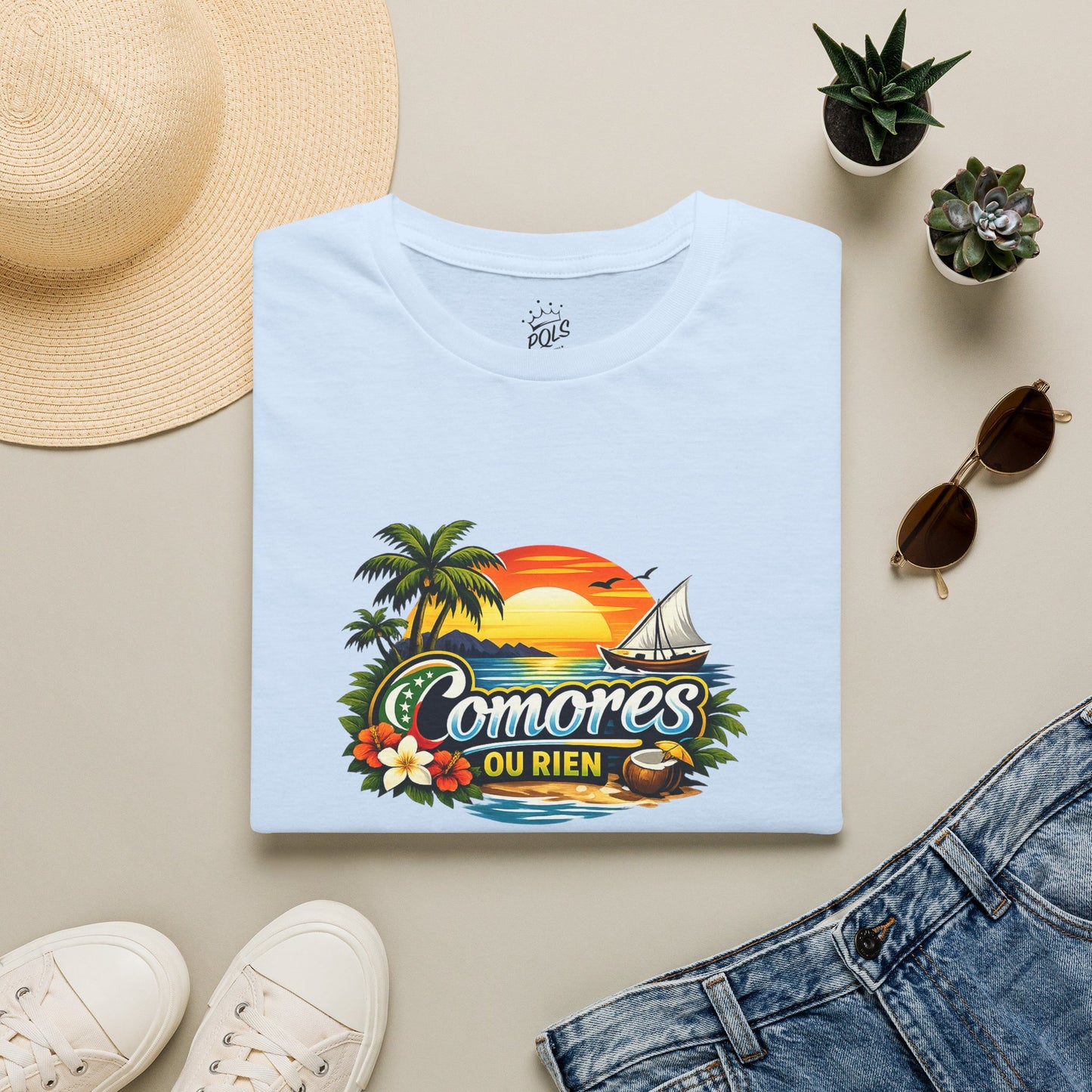 Tee Comores Ou Rien — Sunset Tropical
