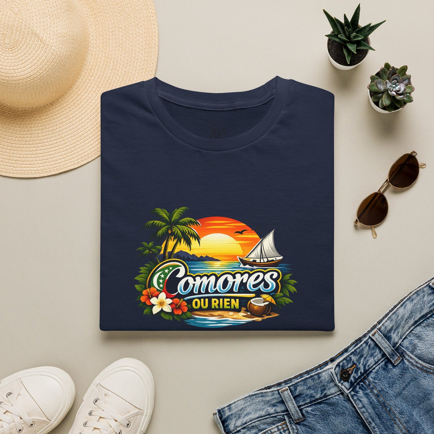 Tee Comores Ou Rien — Sunset Tropical