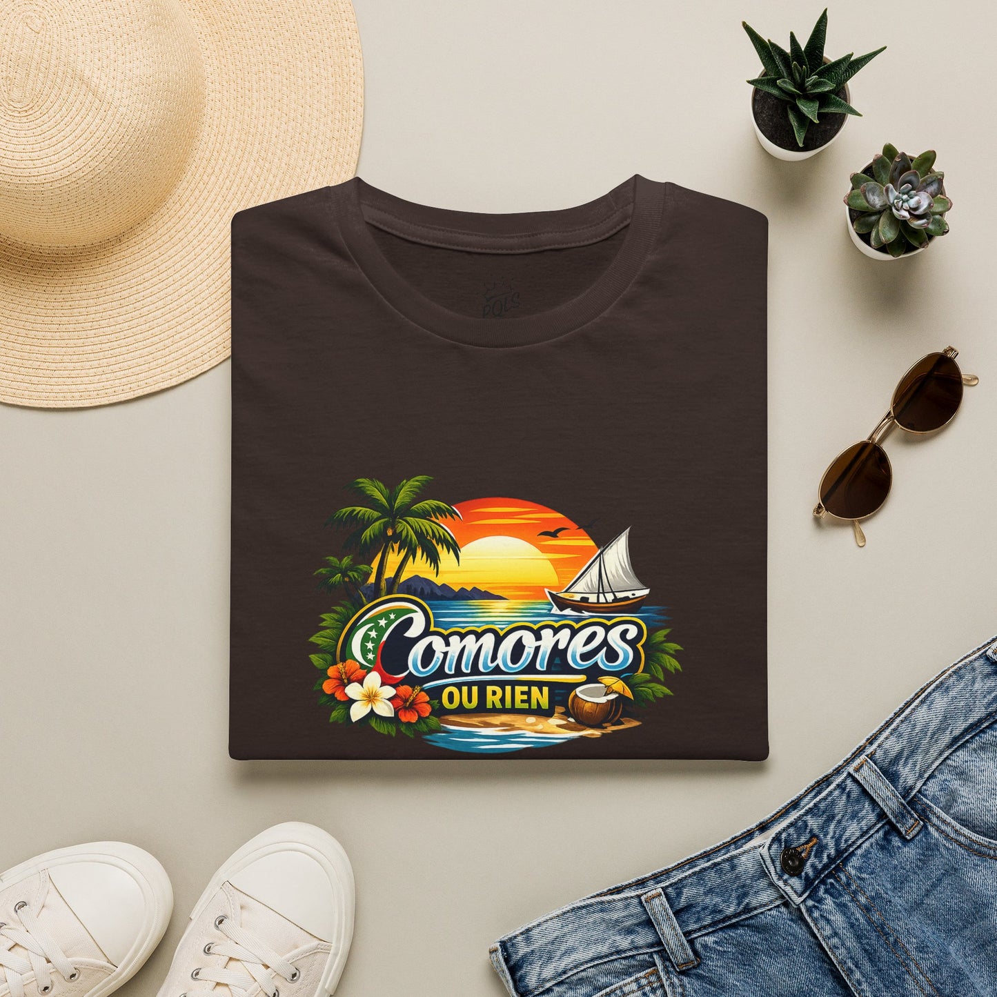 Tee Comores Ou Rien — Sunset Tropical