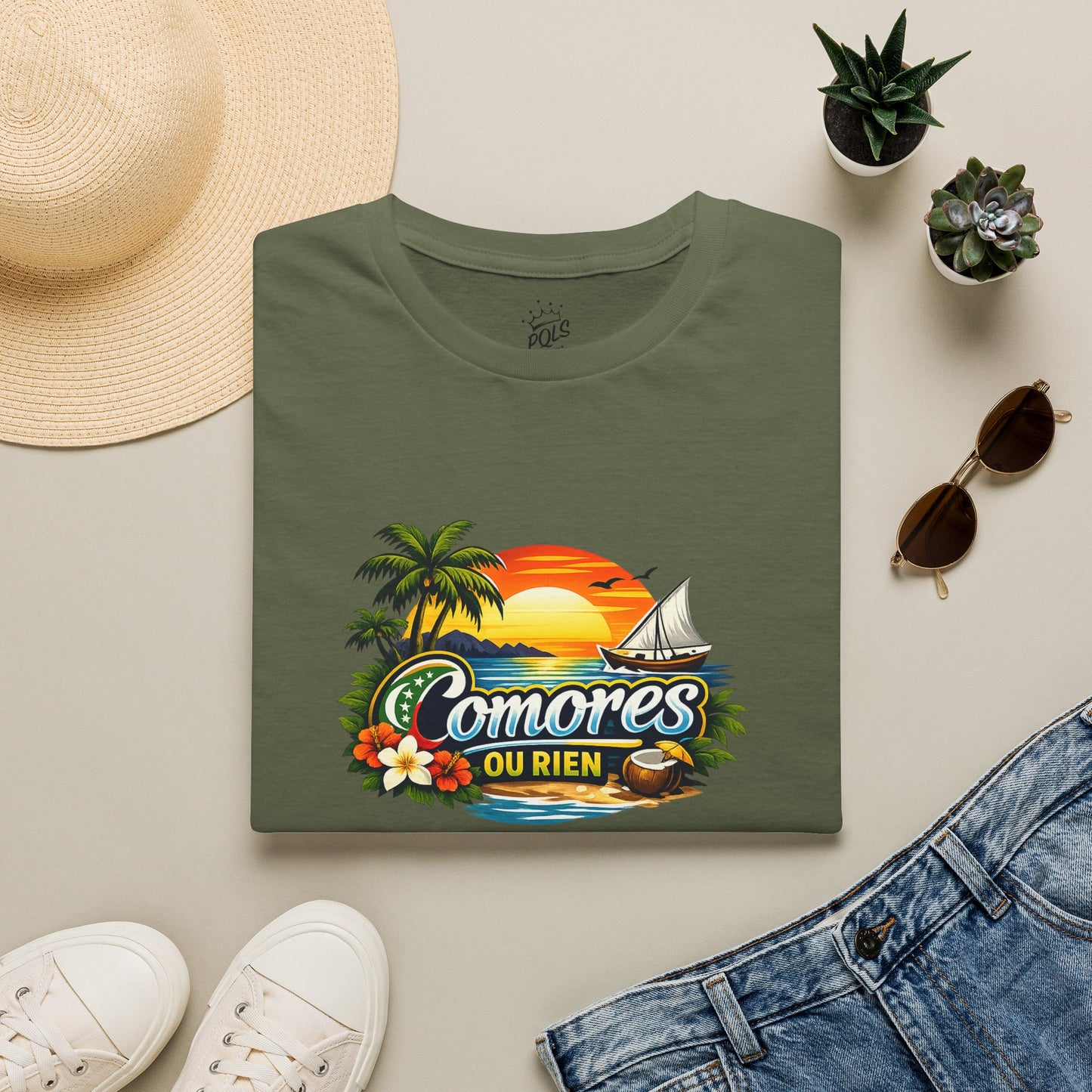 Tee Comores Ou Rien — Sunset Tropical