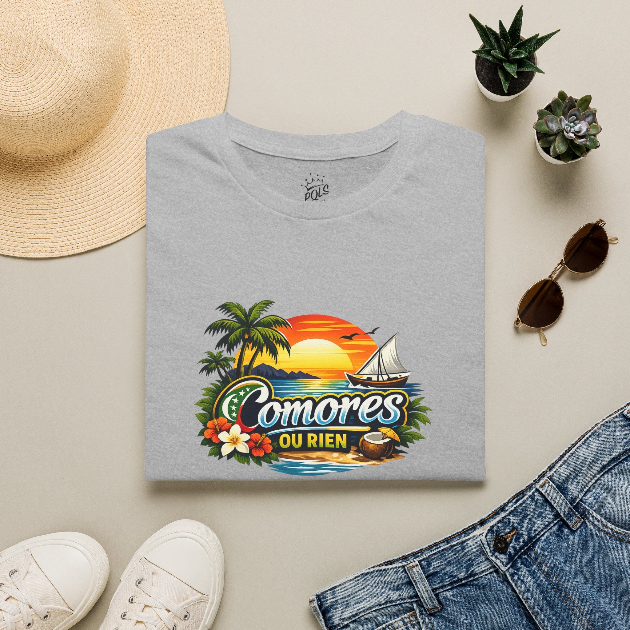 T-Shirt — Comores Ou Rien Sunset Tropical Crew