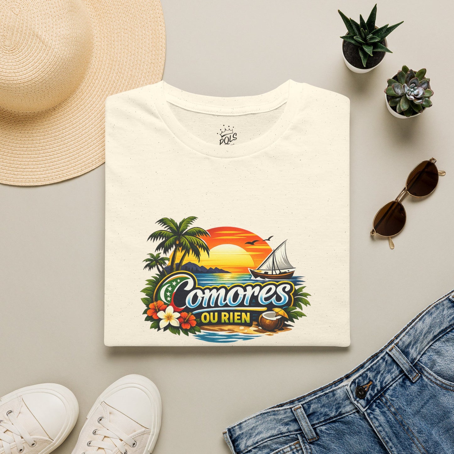 Tee Comores Ou Rien — Sunset Tropical