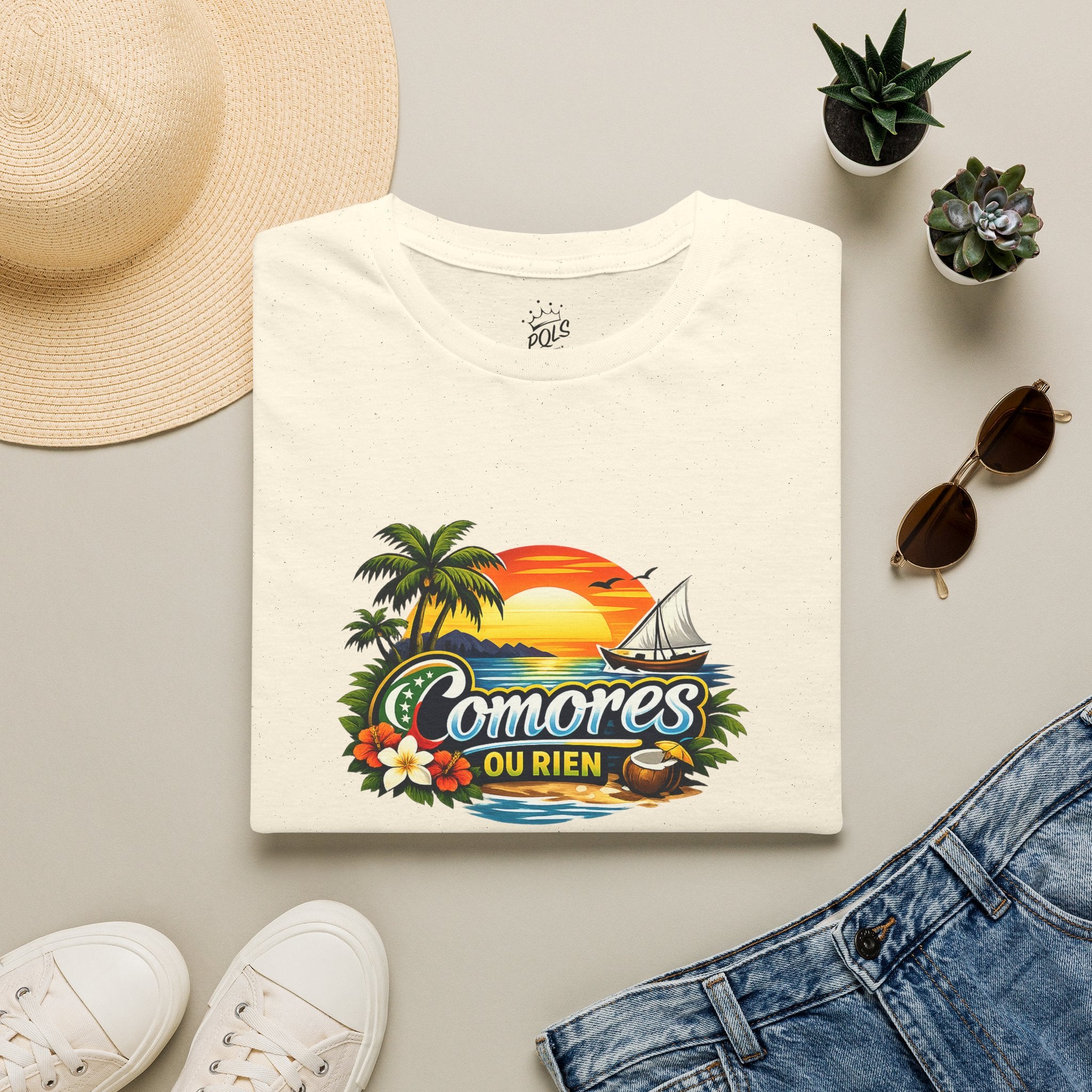 T-Shirt — Comores Ou Rien Sunset Tropical Crew