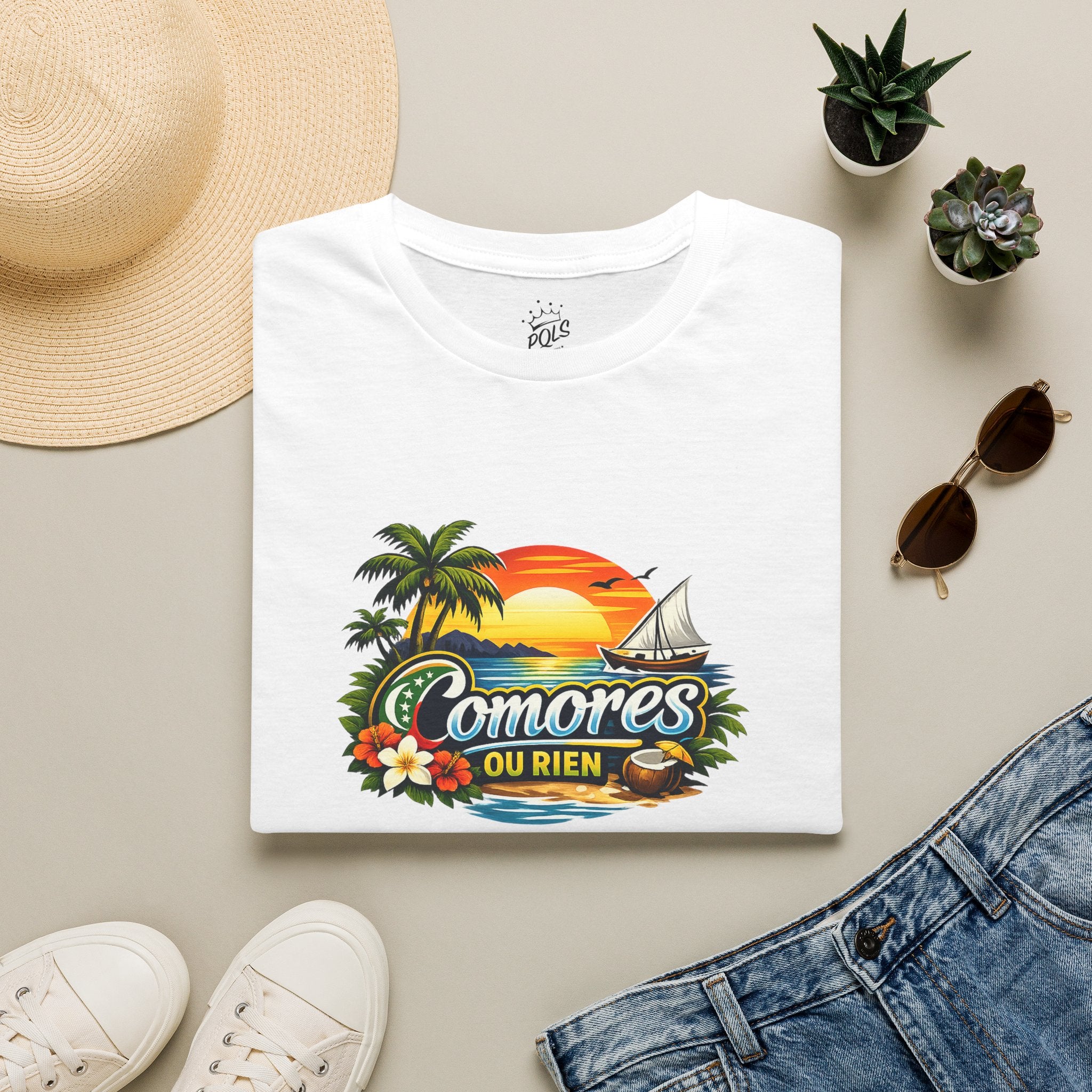T-Shirt — Comores Ou Rien Sunset Tropical Crew