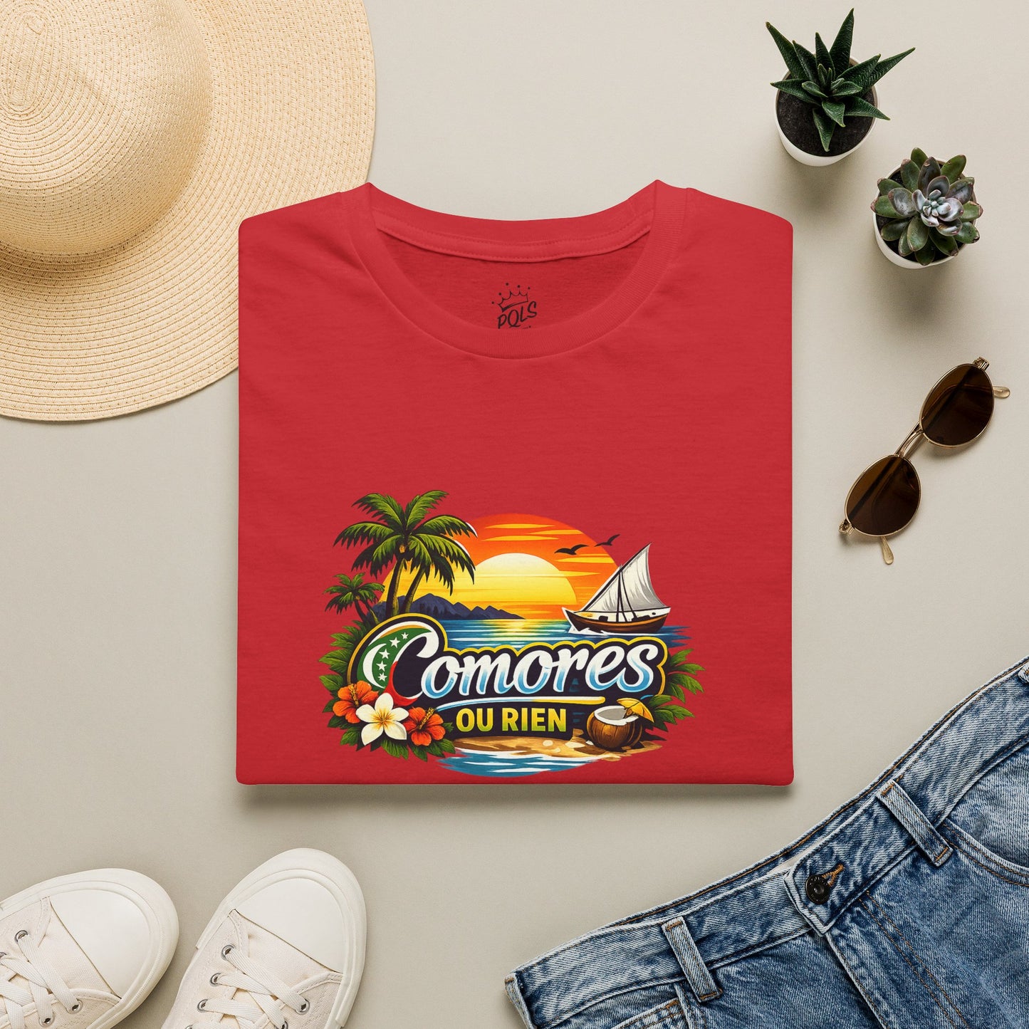 Tee Comores Ou Rien — Sunset Tropical
